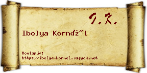Ibolya Kornél névjegykártya